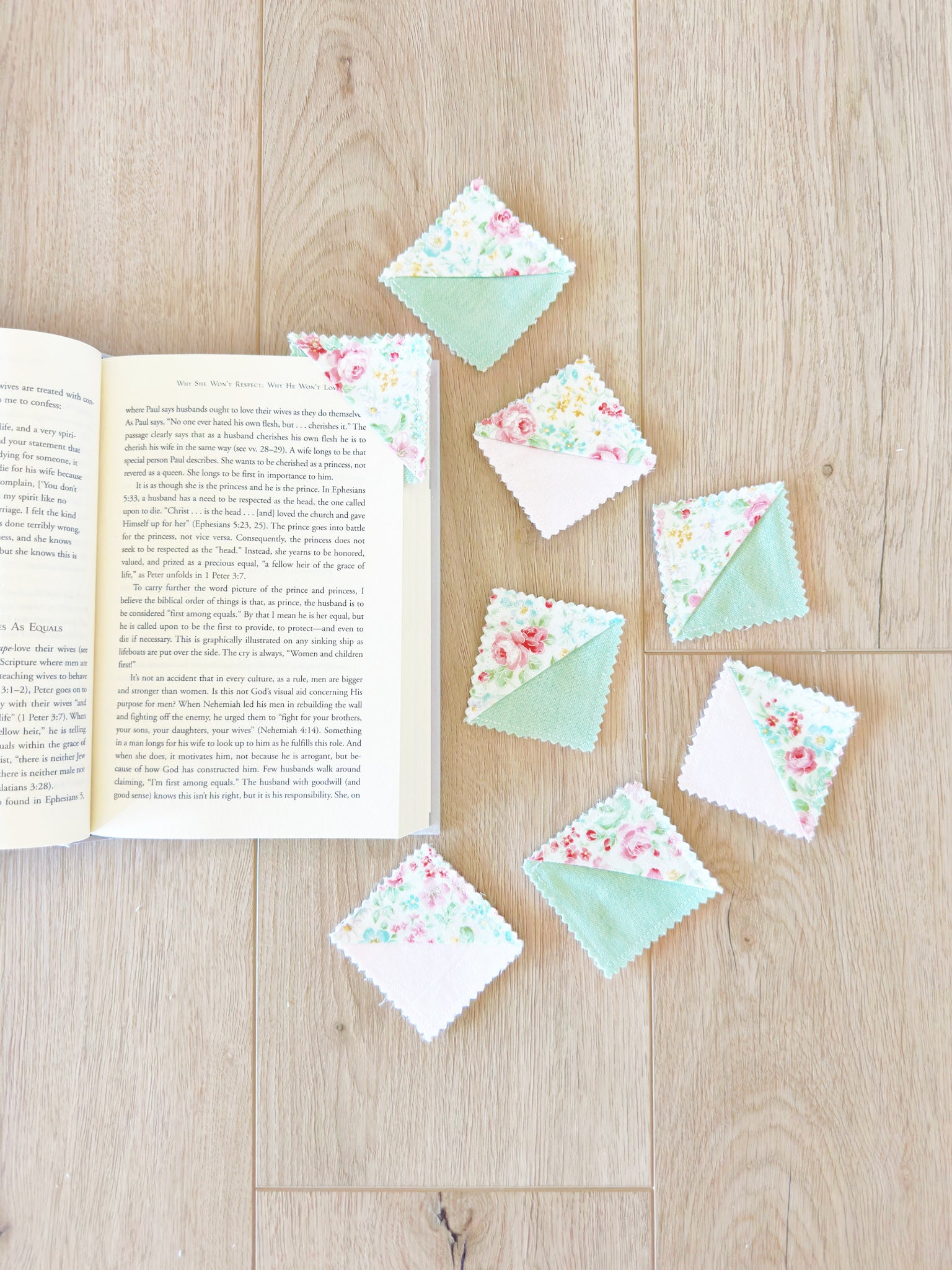 Green Floral Book Marks